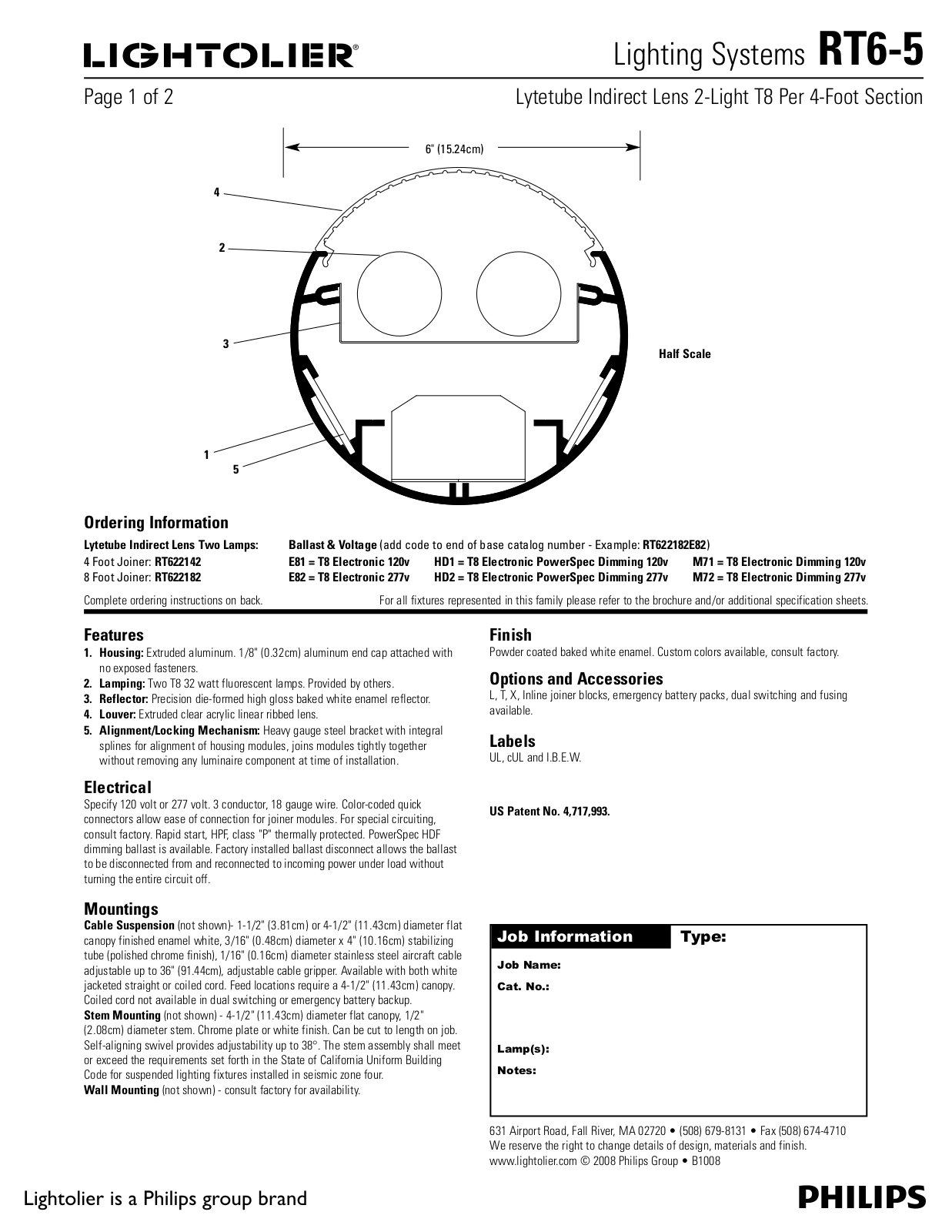 Lightolier RT6-5 User Manual