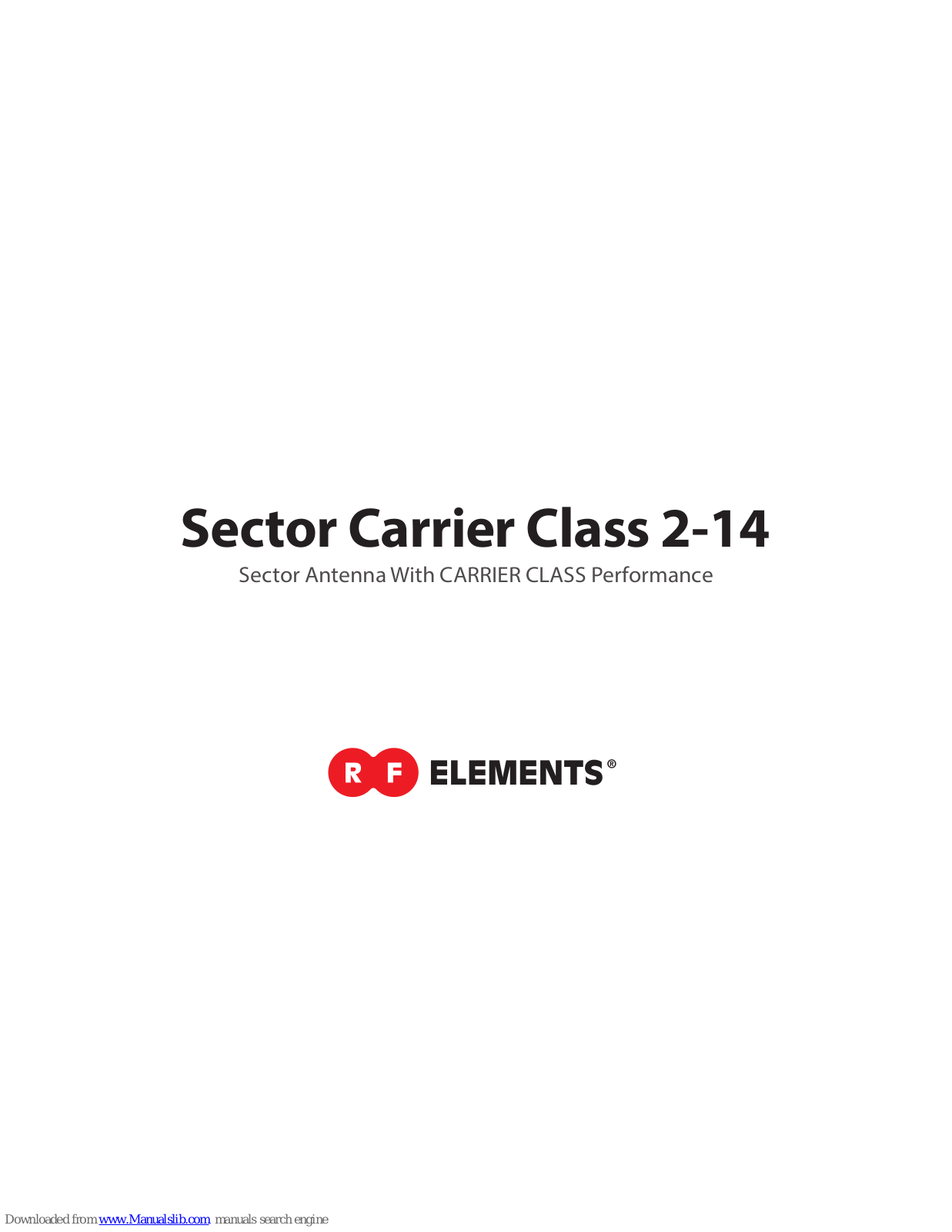 RF Elements Sector Carrier Class 2-14, Sector Carrier Class 5-20 Installation Manual - ManualMachine.com