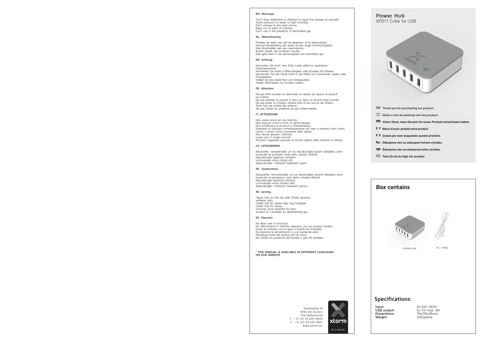 Xtorm by A-Solar XPD11 Data Sheet