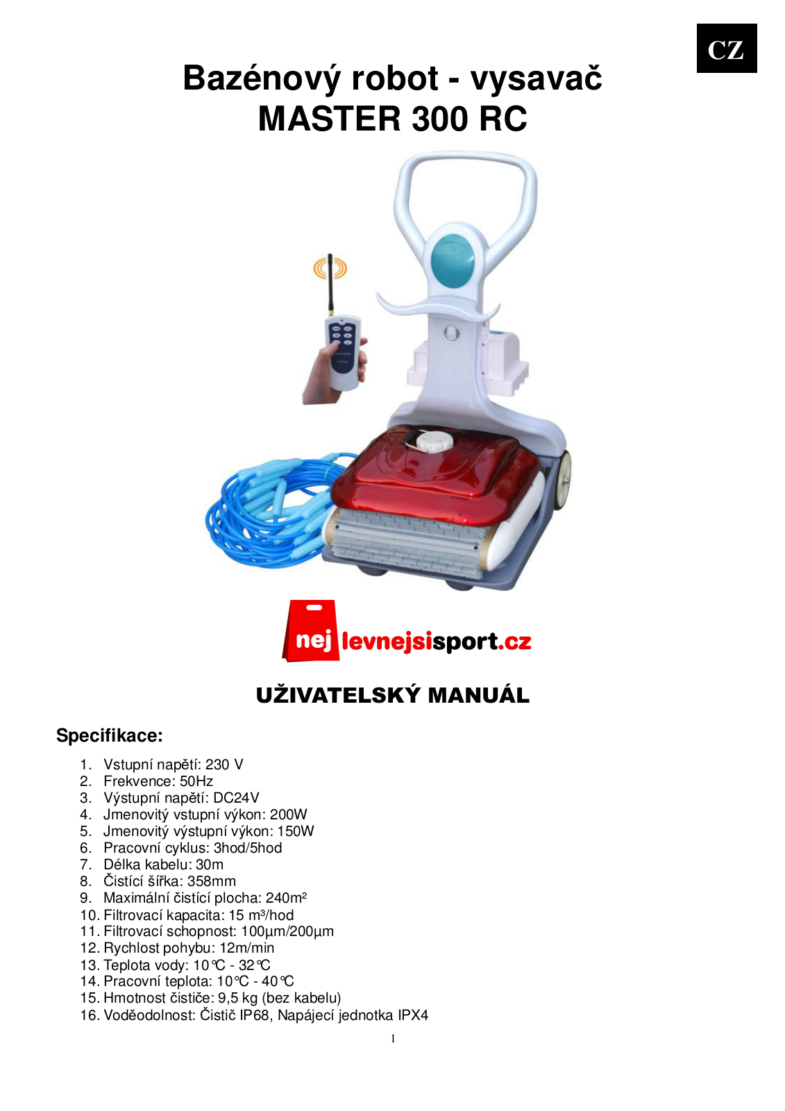 Master 300 RC User Manual