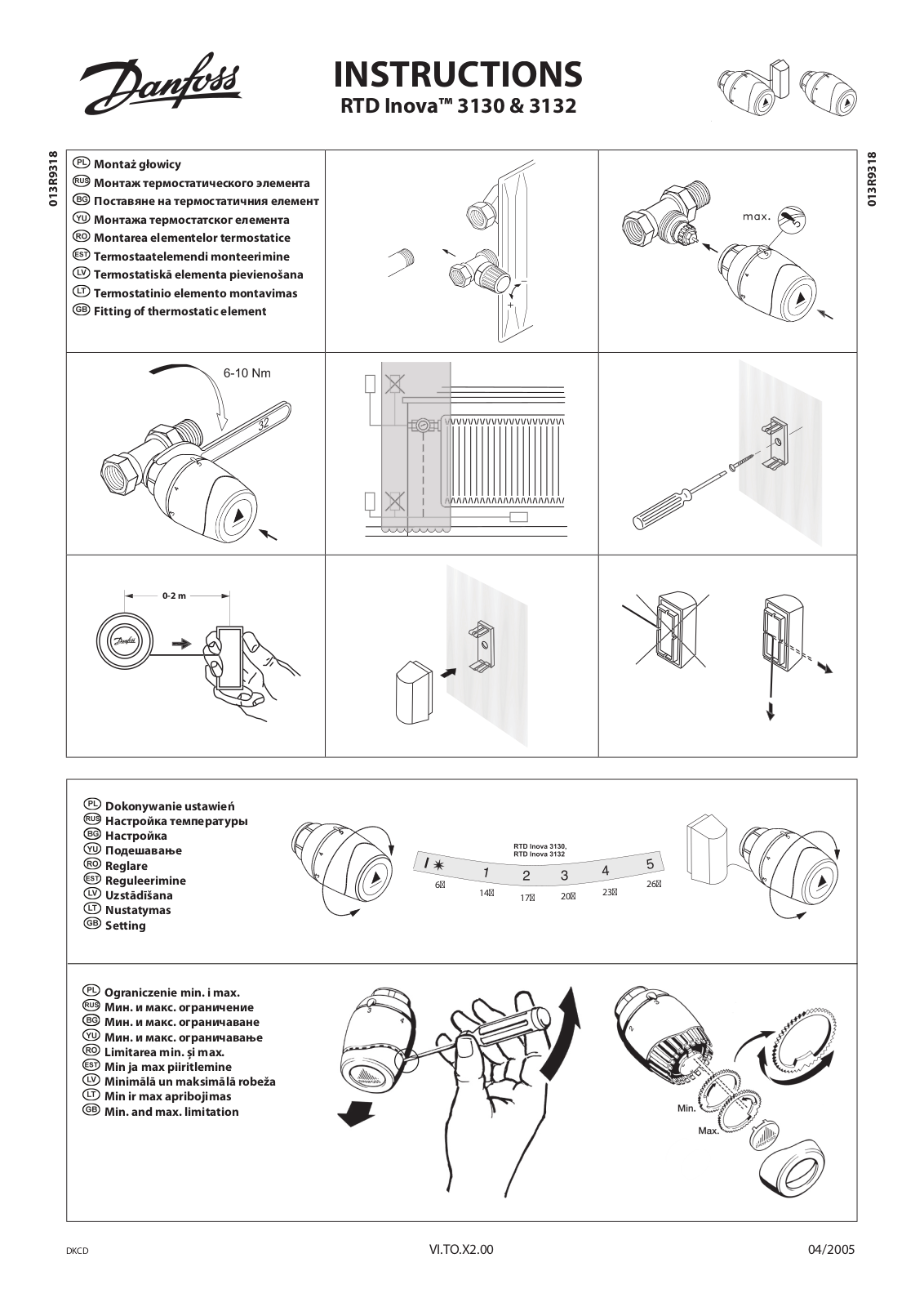 Danfoss RTD Inova 3130, RTD Inova 3132 Installation guide