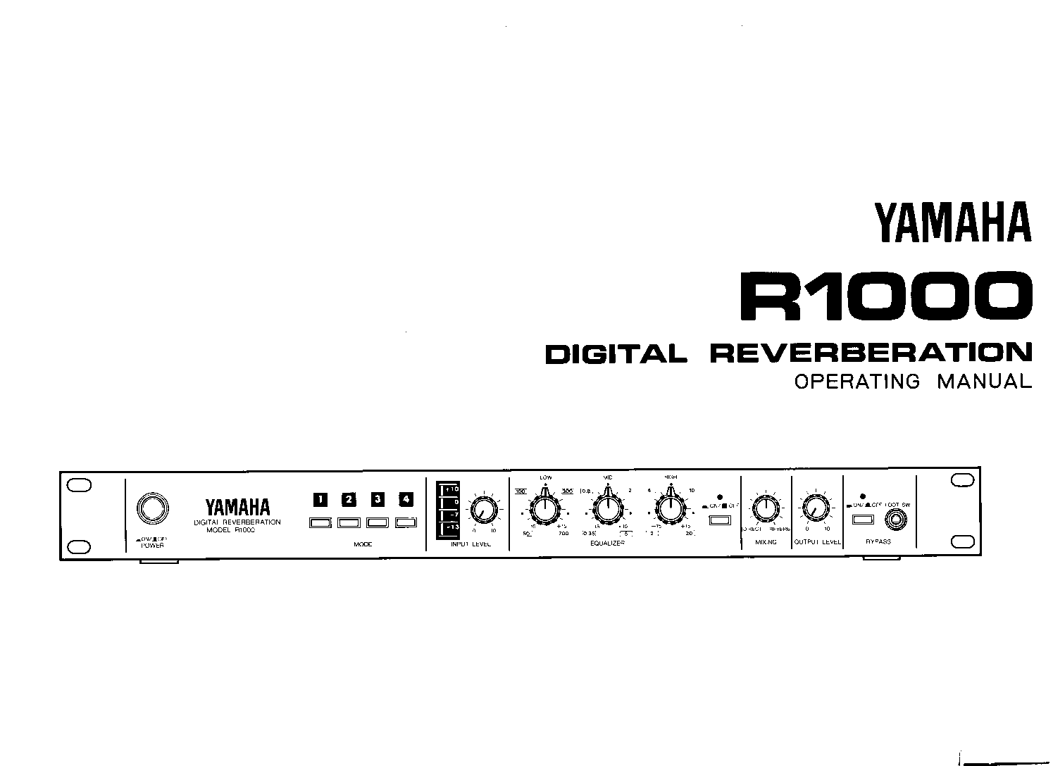 Yamaha R1000 User Manual