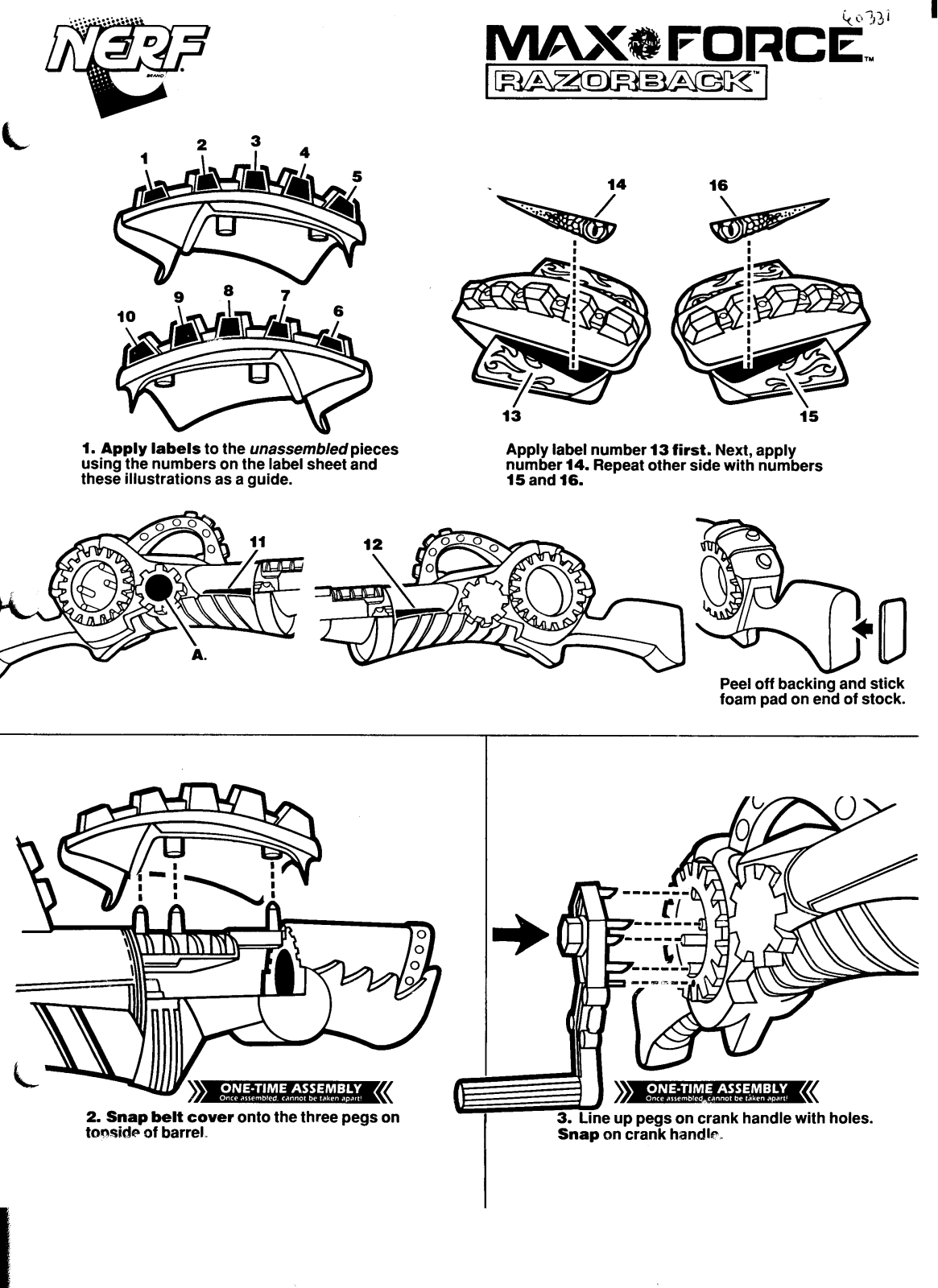 HASBRO Nerf Max Force Razor Back User Manual