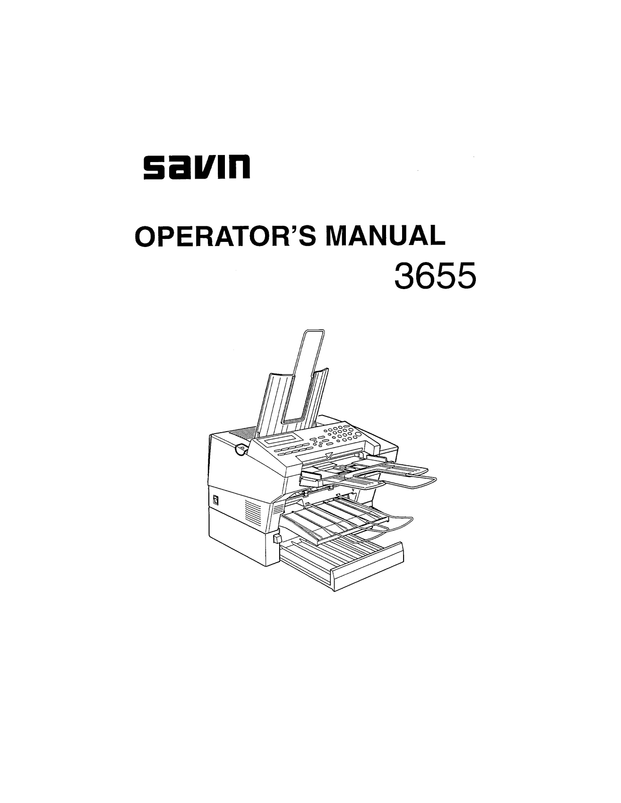 Savin 3655 Operating Manual