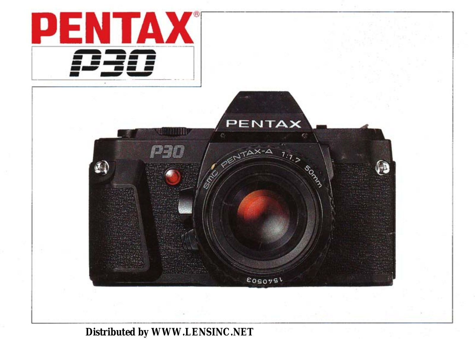 Pentax P-30 Instruction Manual