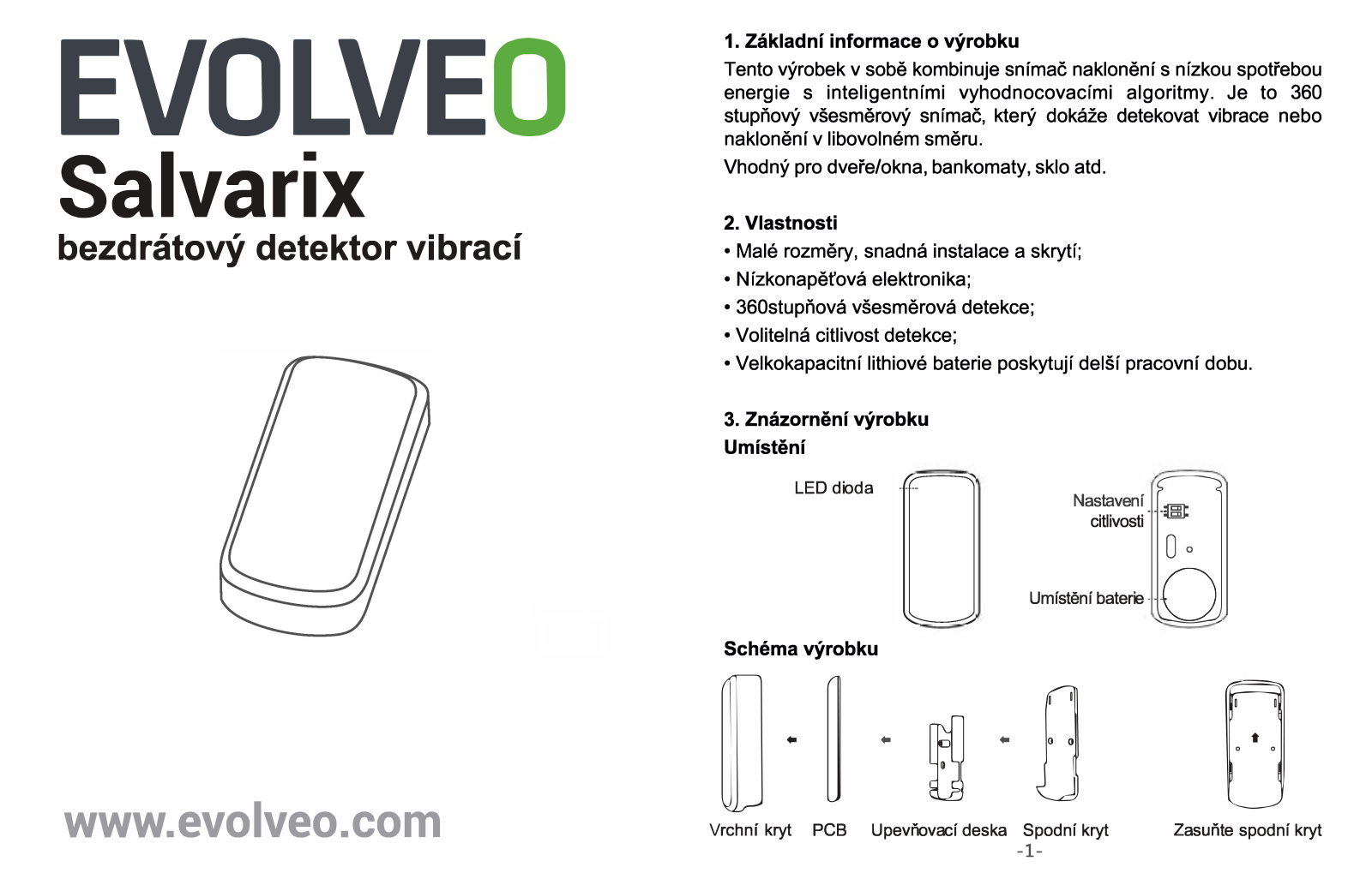 Evolveo Salvarix bezdrátový User Manual