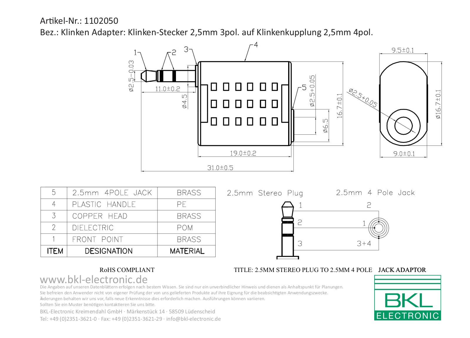 BKL BKL 1102050 Datasheet - ManualMachine.com