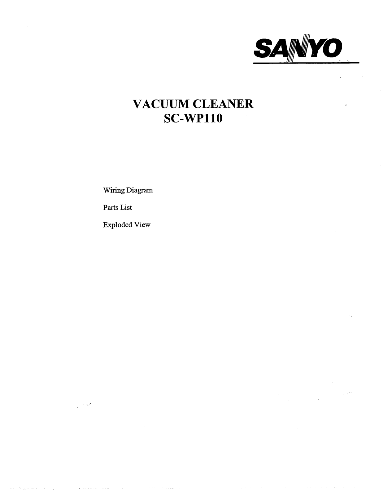 SANYO SCWP110 User Manual