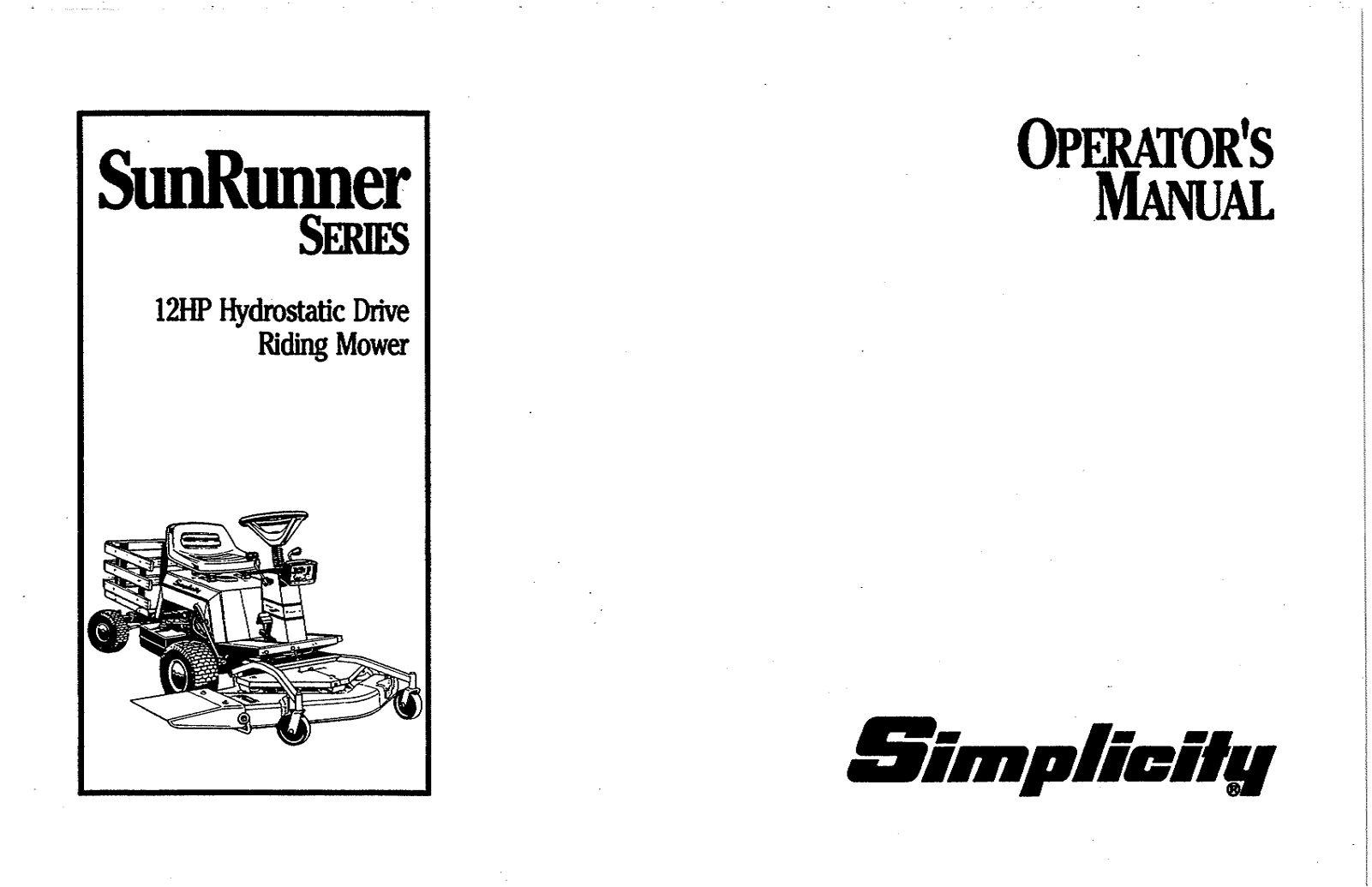 Simplicity 12 HP User Manual