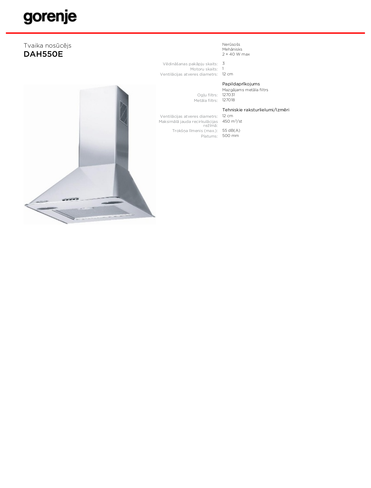 Gorenje DAH550E BROCHURE