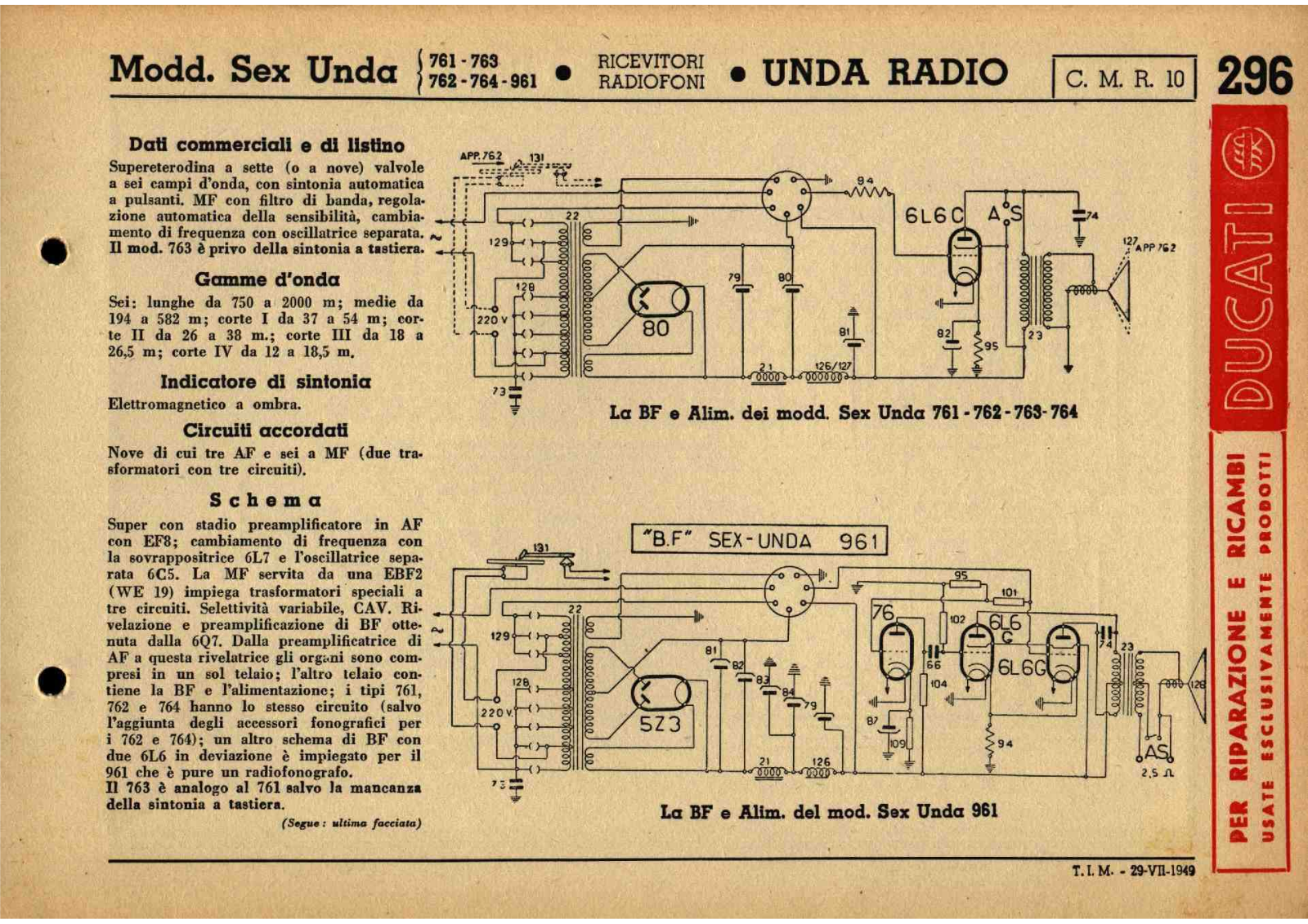 Unda Radio 761762763764961 schematic