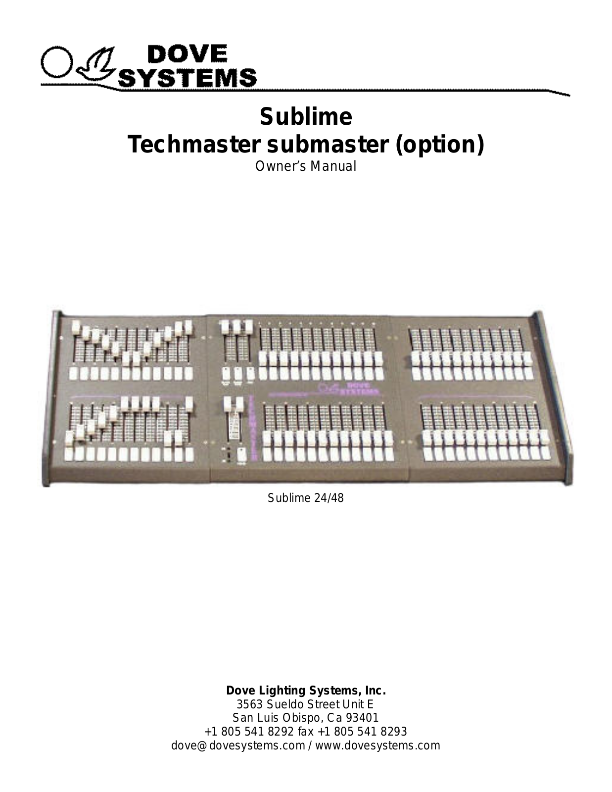 Dove Systems Sublime User Manual