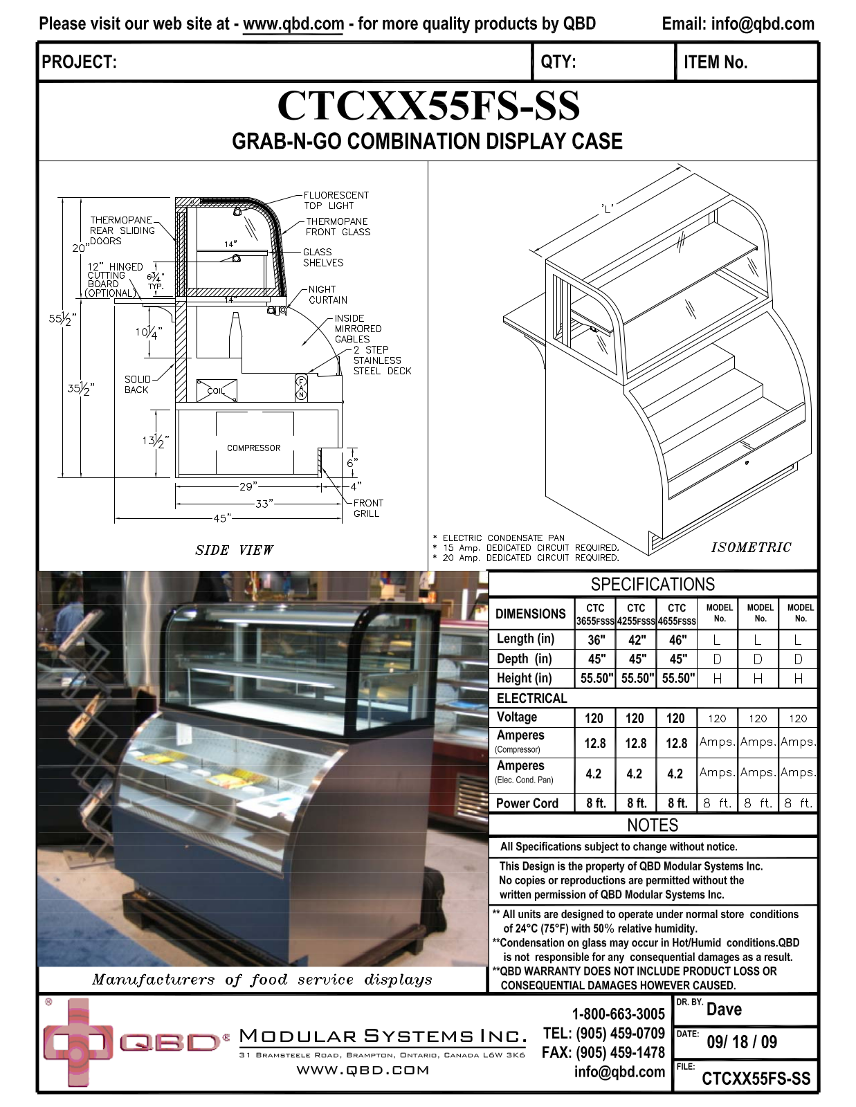 QBD CTCXX55FS-SS User Manual