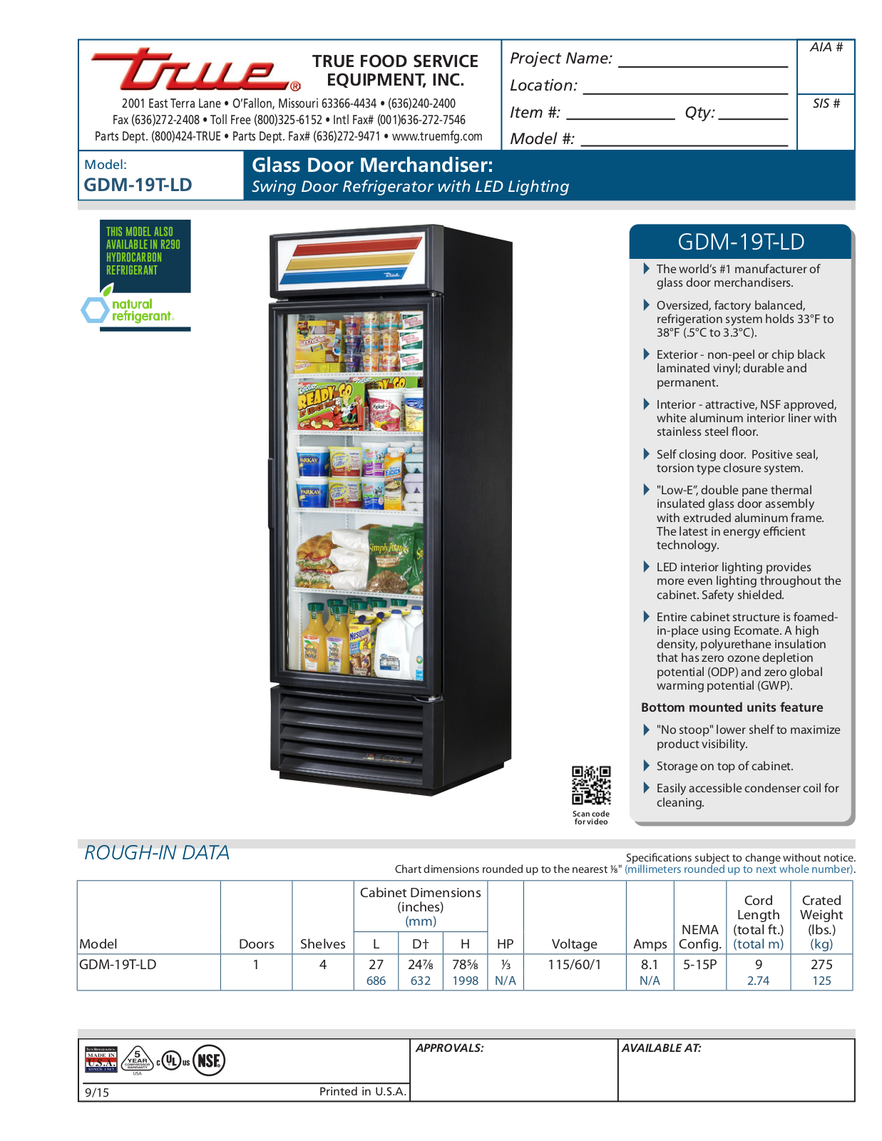 True GDM-19T-LD User Manual