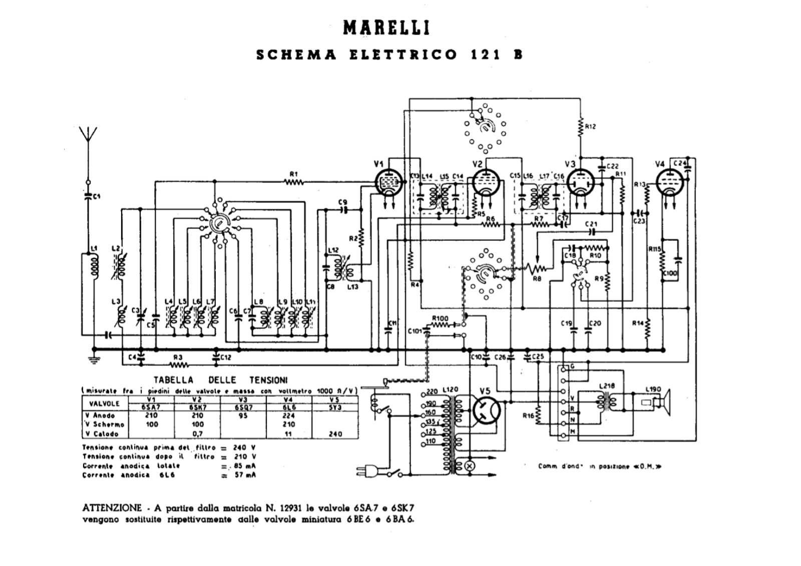 Radiomarelli 121b schematic - ManualMachine.com