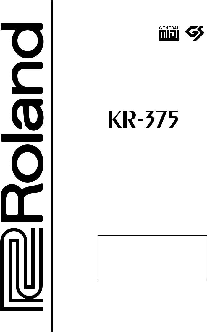 Roland KR-375 User Manual
