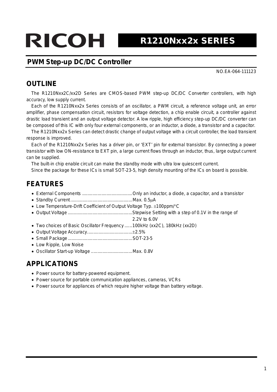 RICOH R1210Nxx2x Technical data