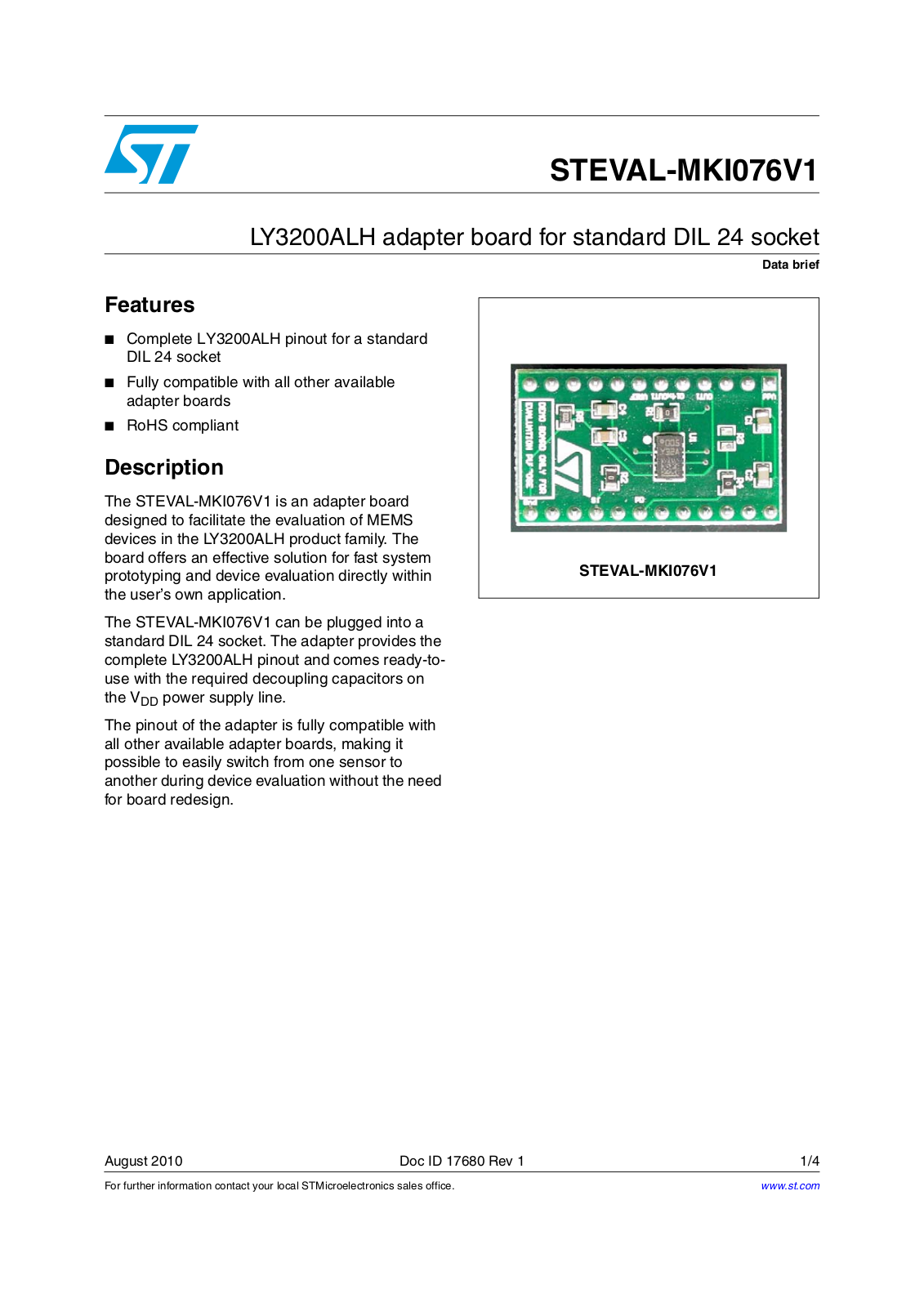 ST MKI076V1 User Manual