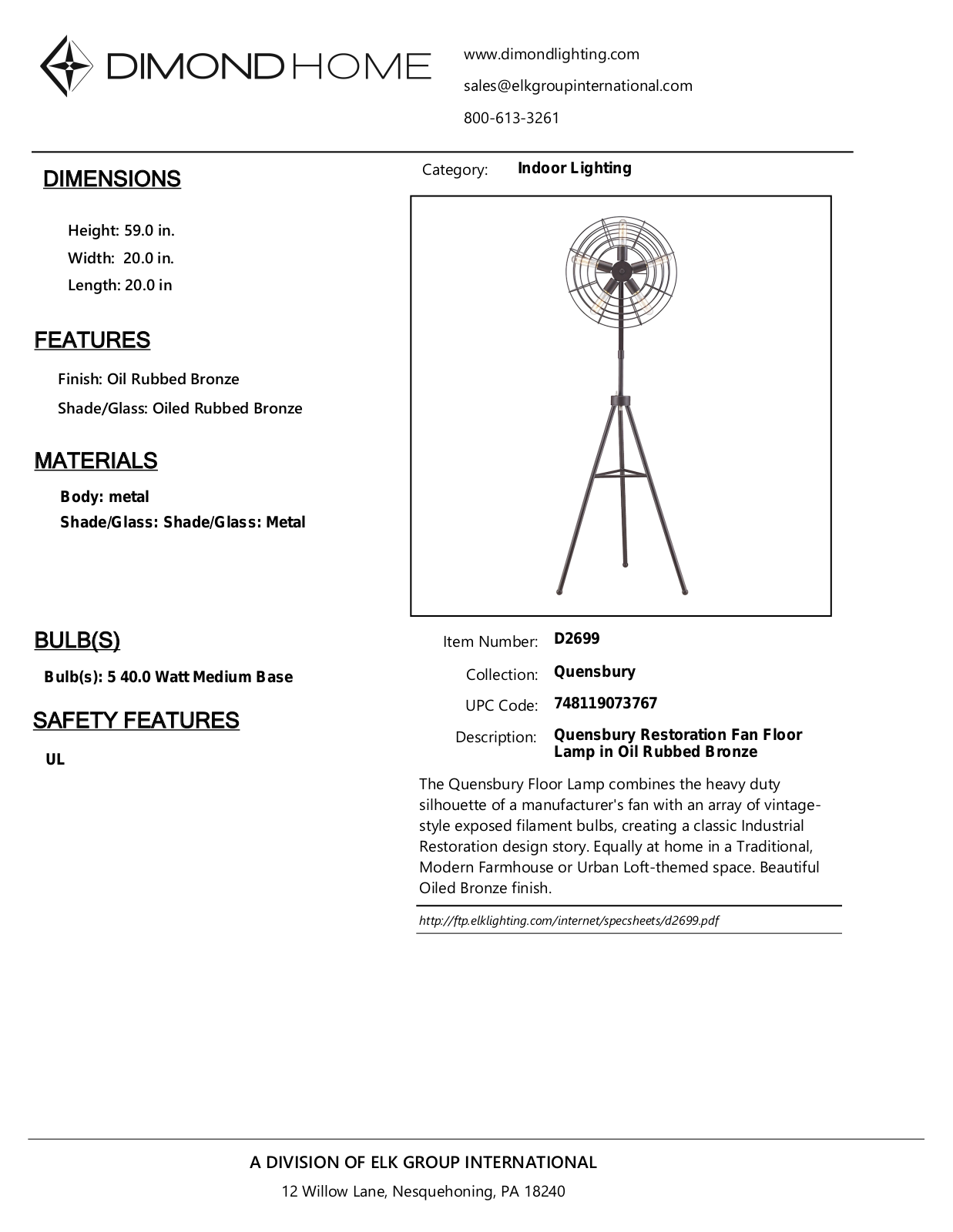 ELK Home D2699 User Manual