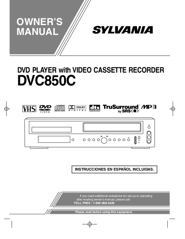 Sylvania DVC850C User Manual