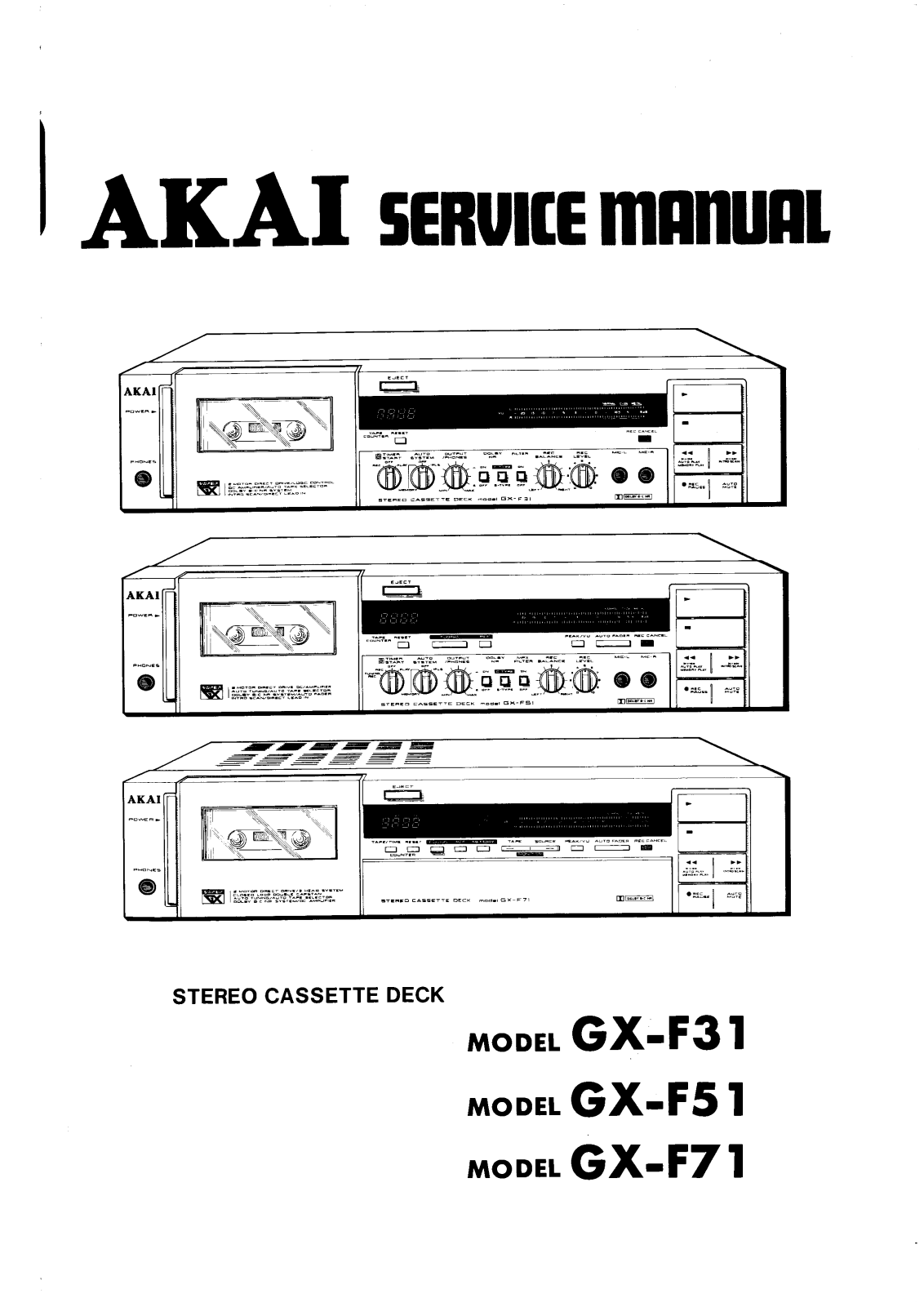 Akai GXC-F31, GXC-F51, GXC-F71 Schematic