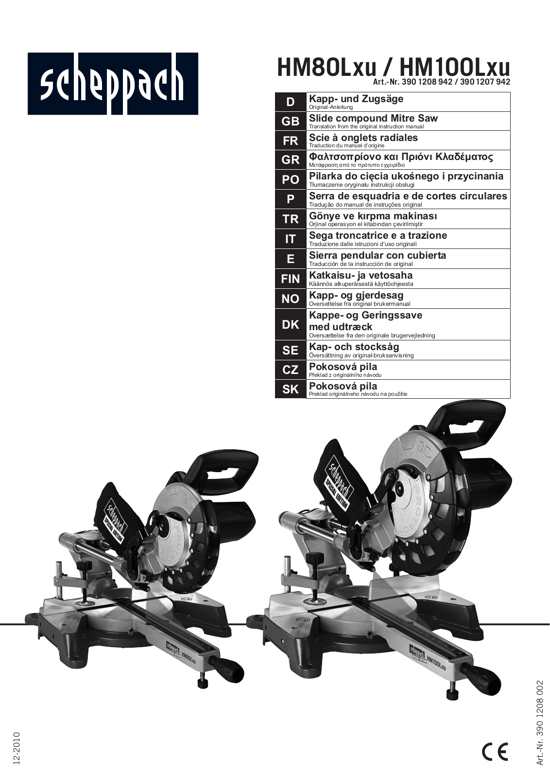 Scheppach HM 80 Lxu User Manual