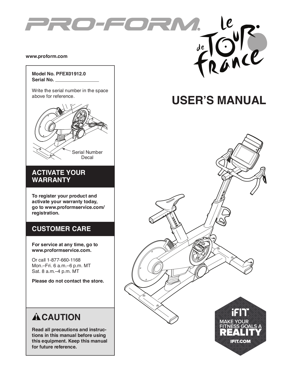 ProForm PFEX019120 User Manual