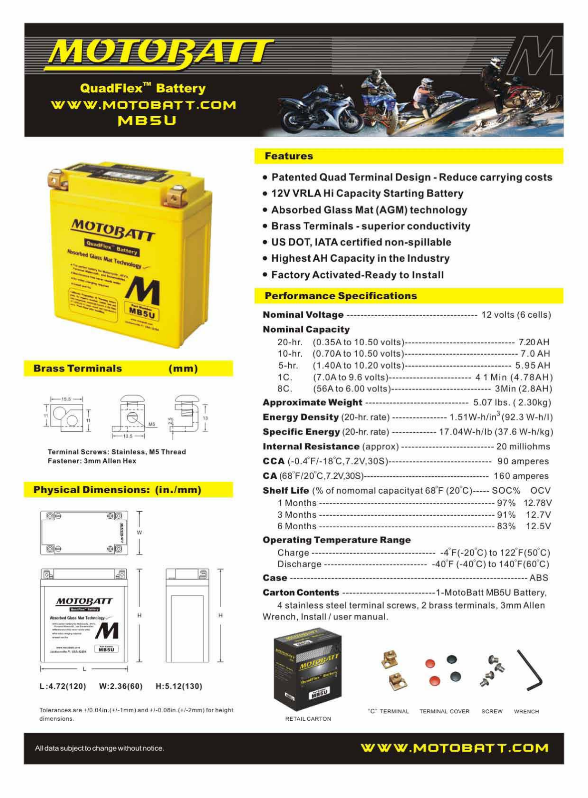 Motobatt MB5U Service Manual