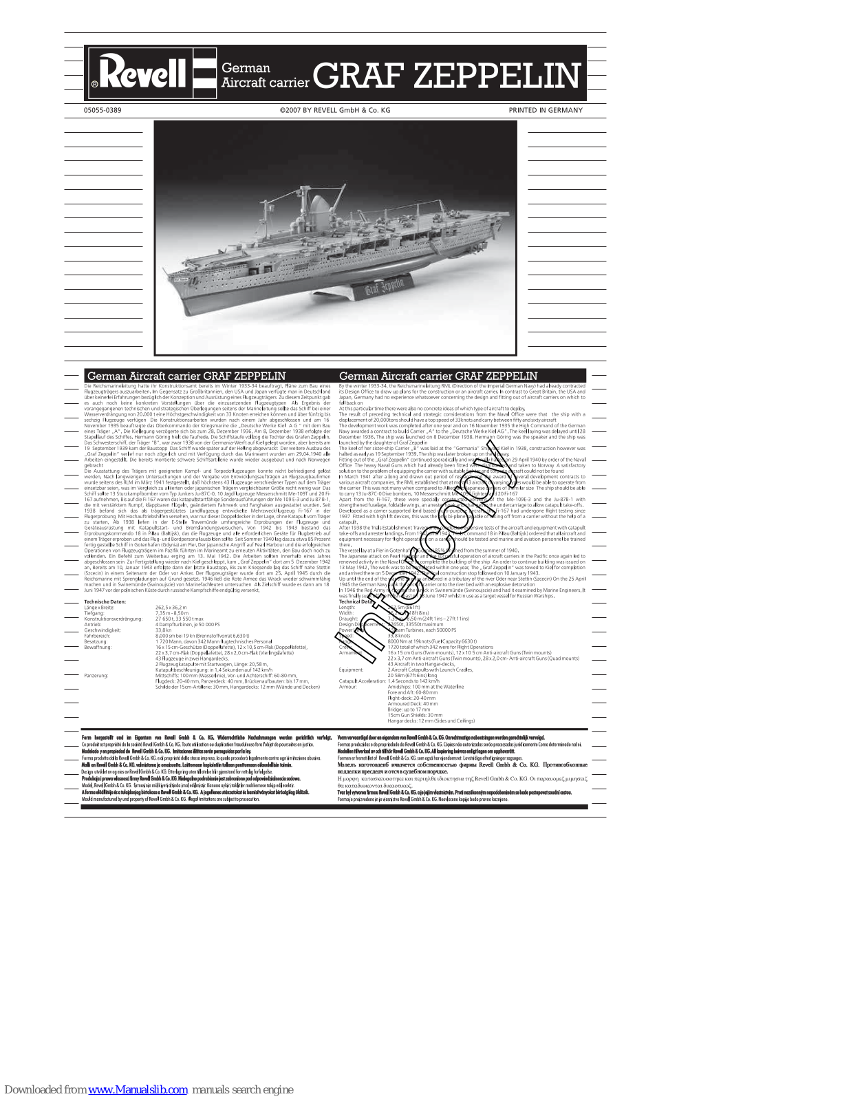 REVELL Graf Zeppelin Assembly Manual