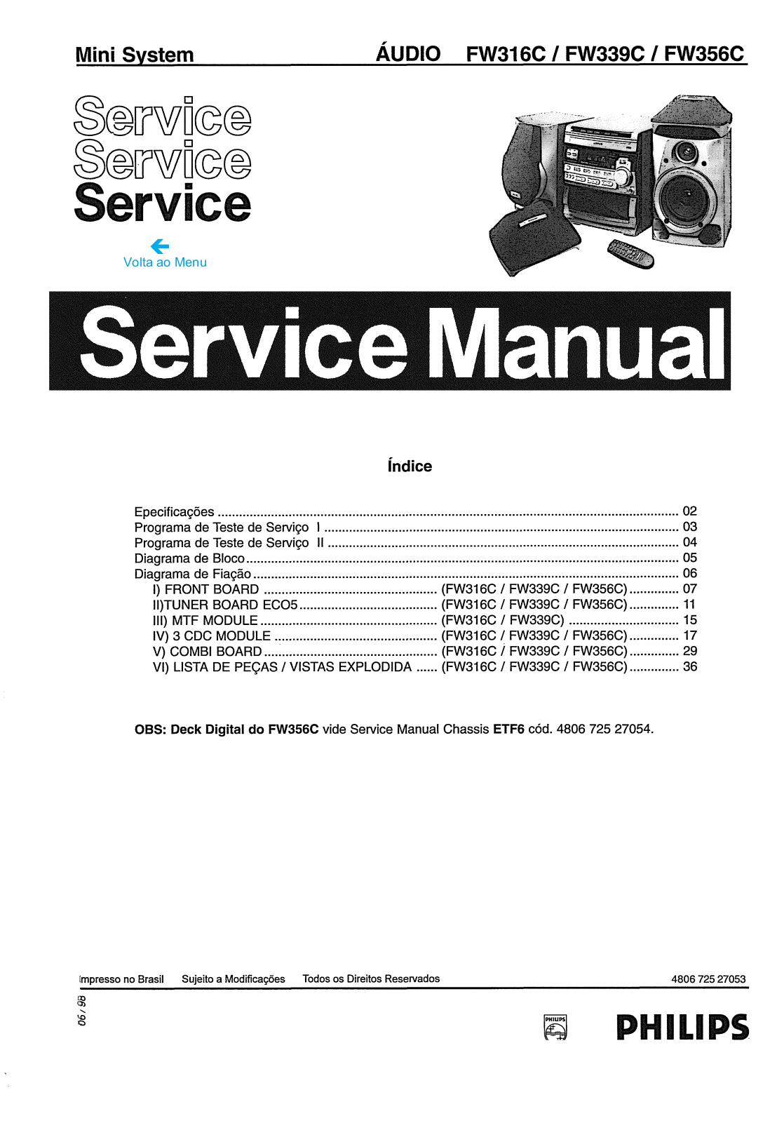 Philips FW-339, FW-356-C Service manual