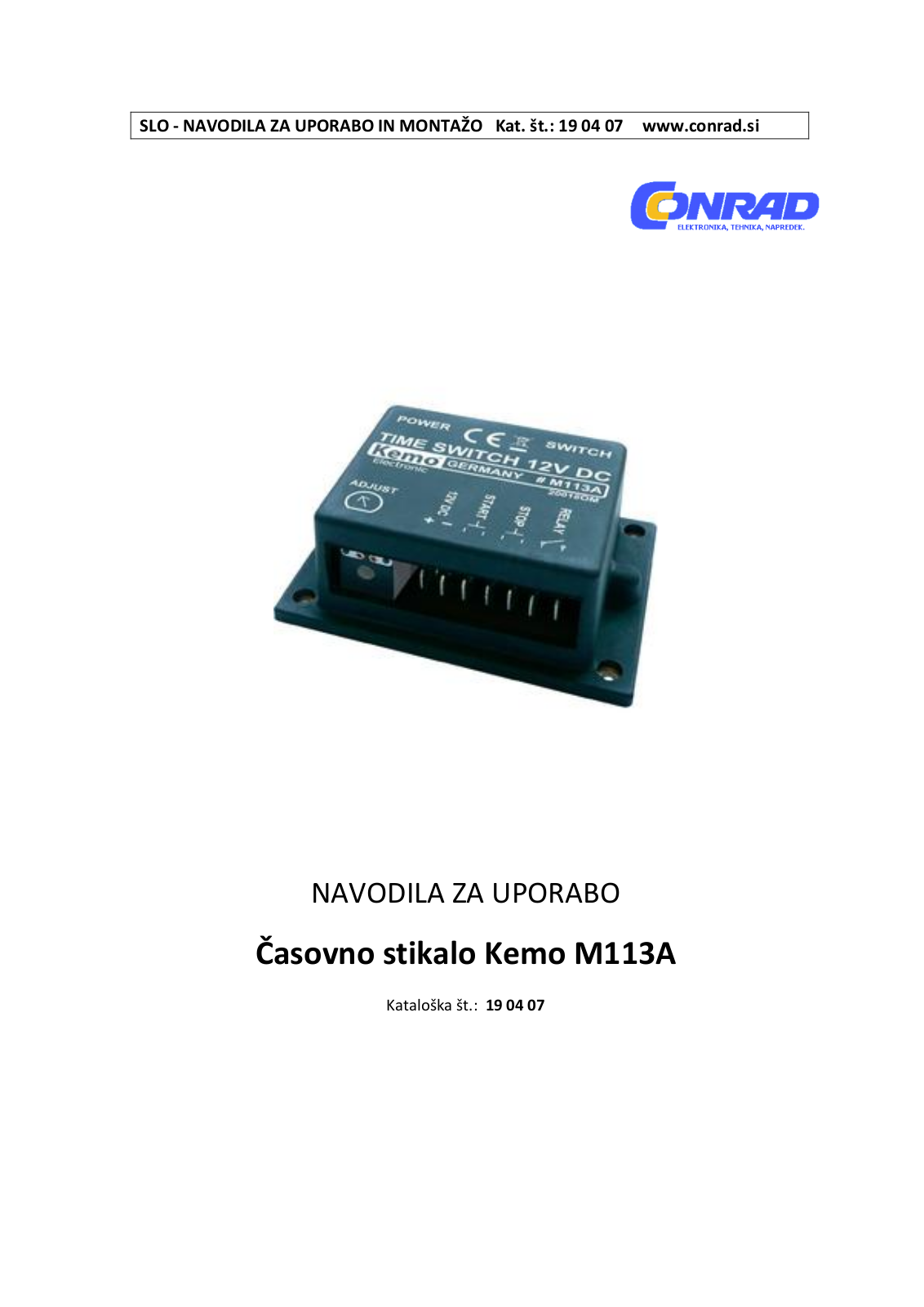 Kemo M113A User guide