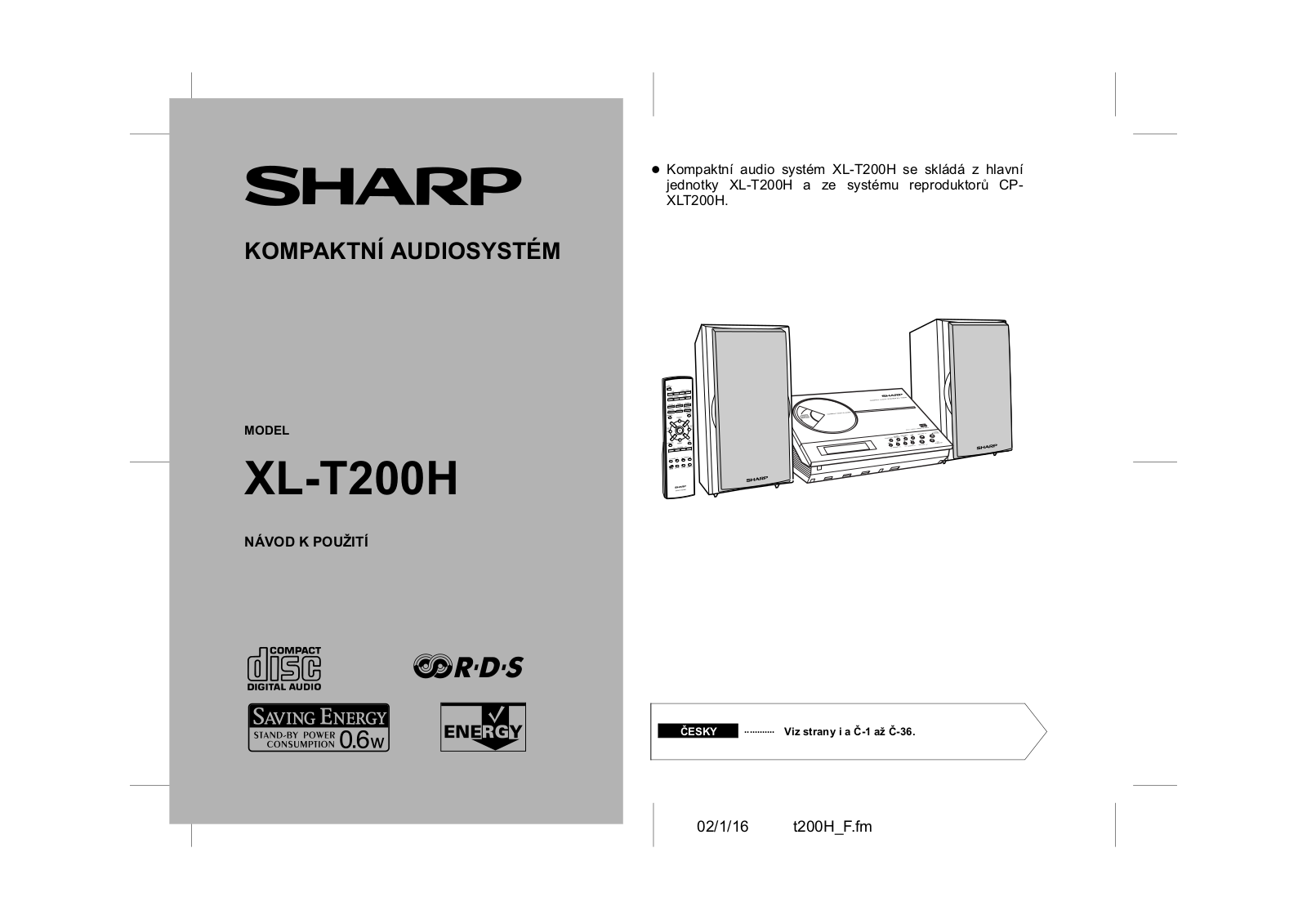 Sharp XL-T200H User Manual