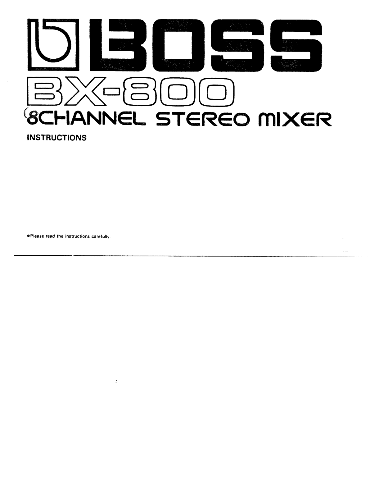 BOSS BX-800 Instruction Manual