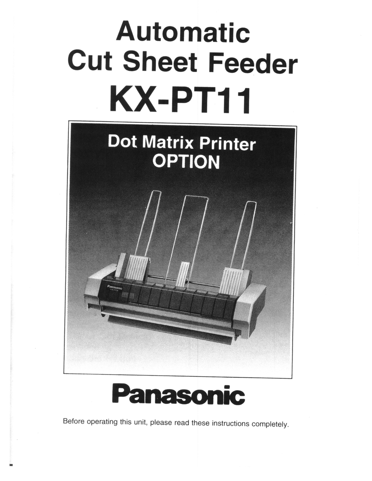 Panasonic KX-PT11 Operating Instructions