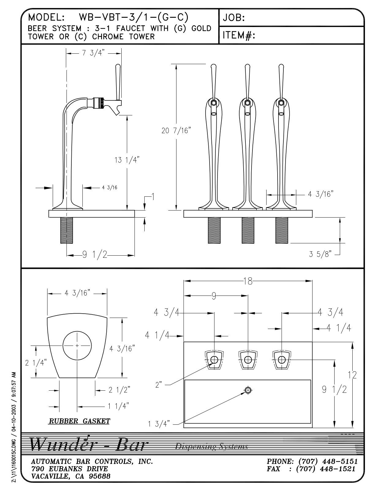 Wunder Bar WB-VBT-3-1-C User Manual