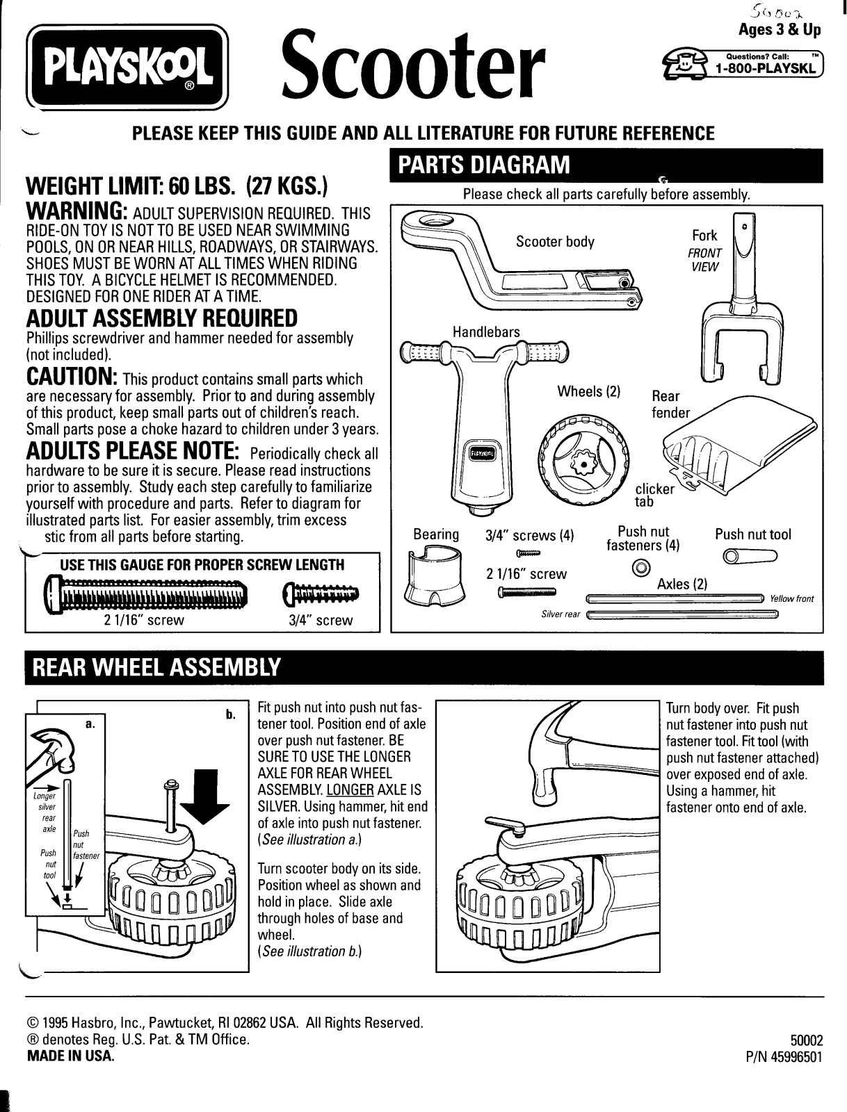 Hasbro SCOOTER User Manual