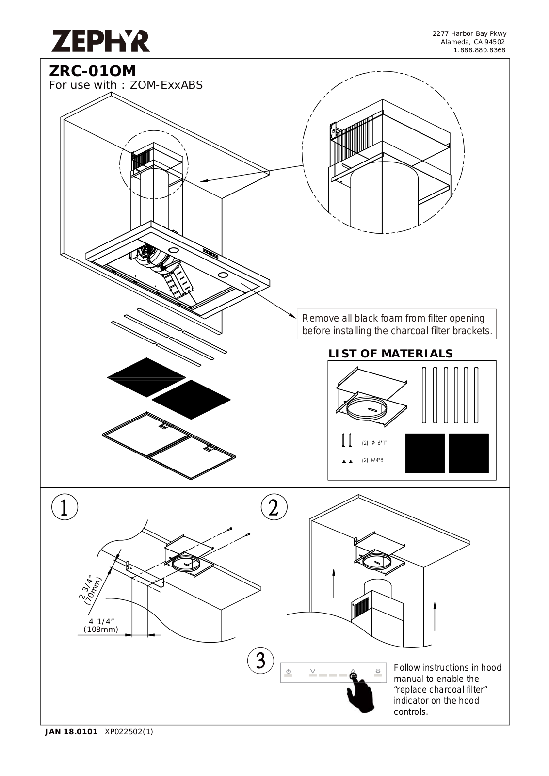 Zephyr ZOME36ABS, ZOME36AS User Manual