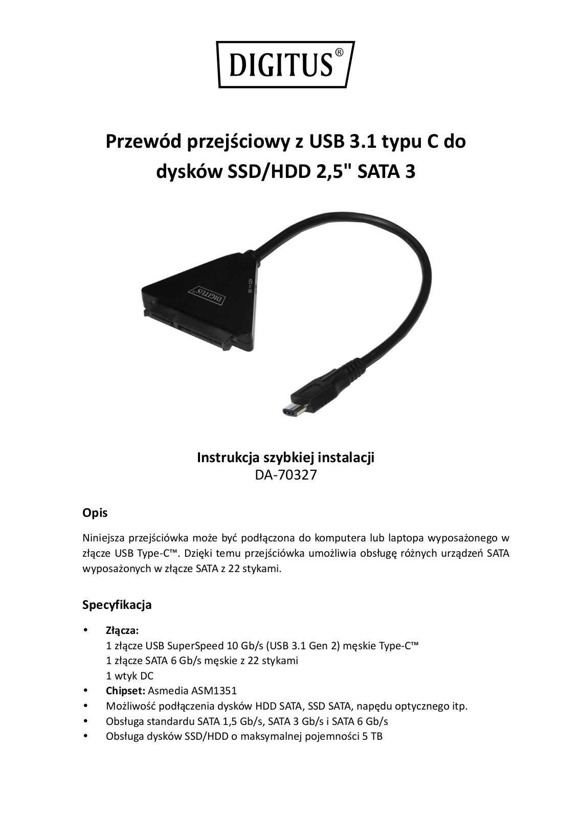 Digitus DA-70327 operation manual