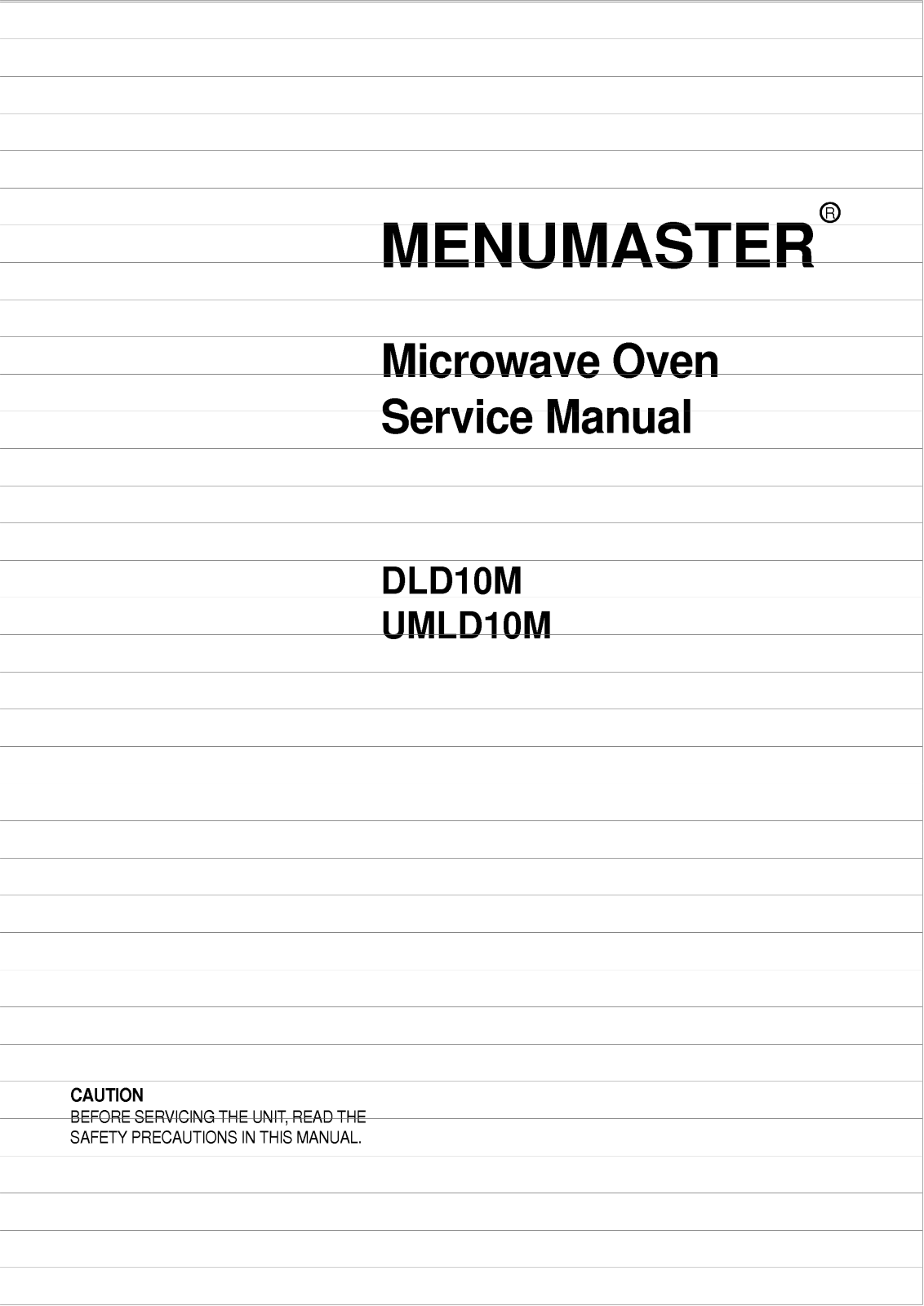 Menumaster Umld10m Service Manual