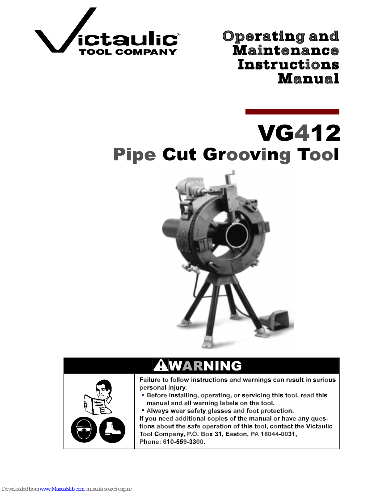 Victaulic VG412 Operating And Maintenance Instruction Manual