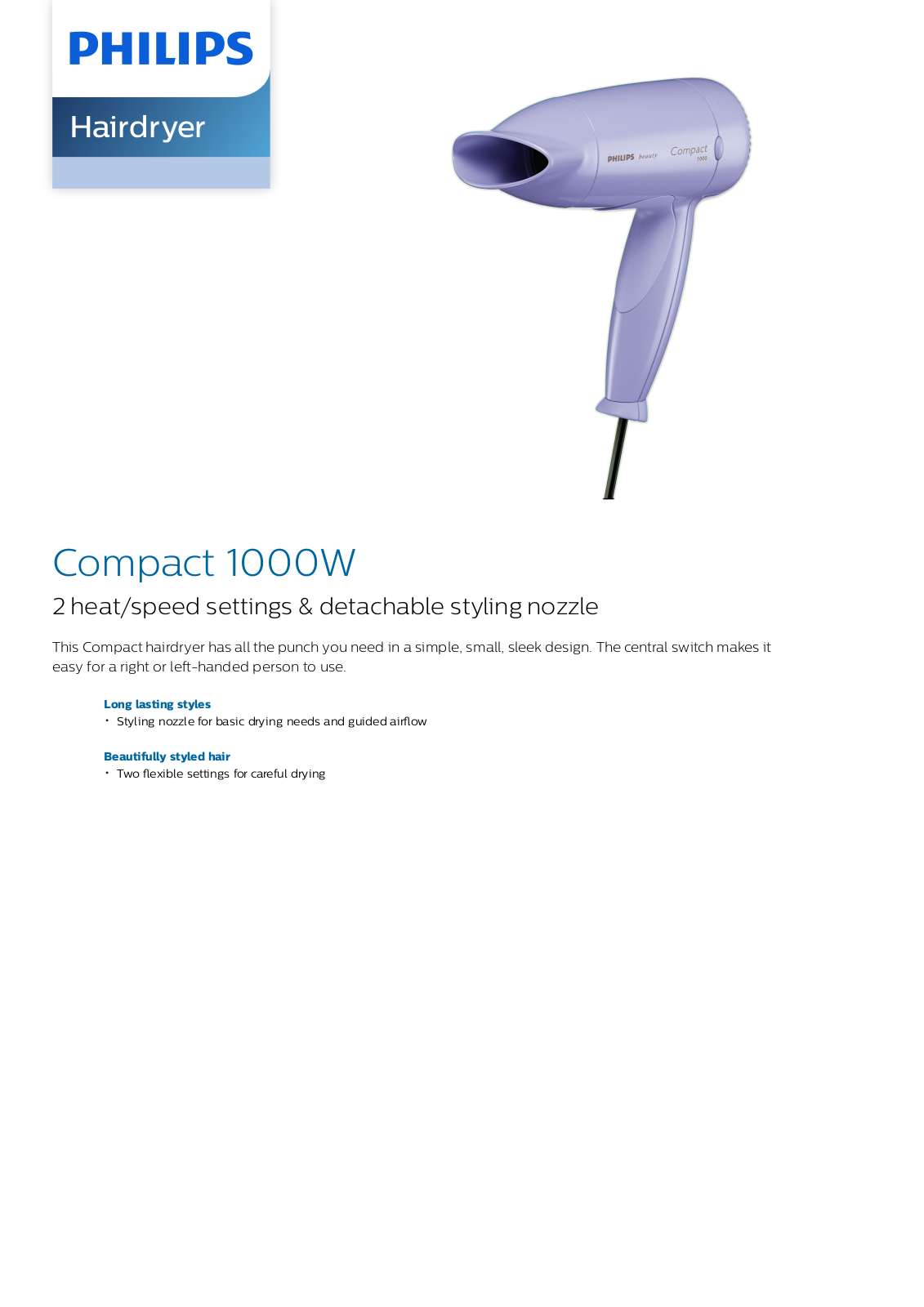 Philips HP4812/10 Leaflet - ManualMachine.com