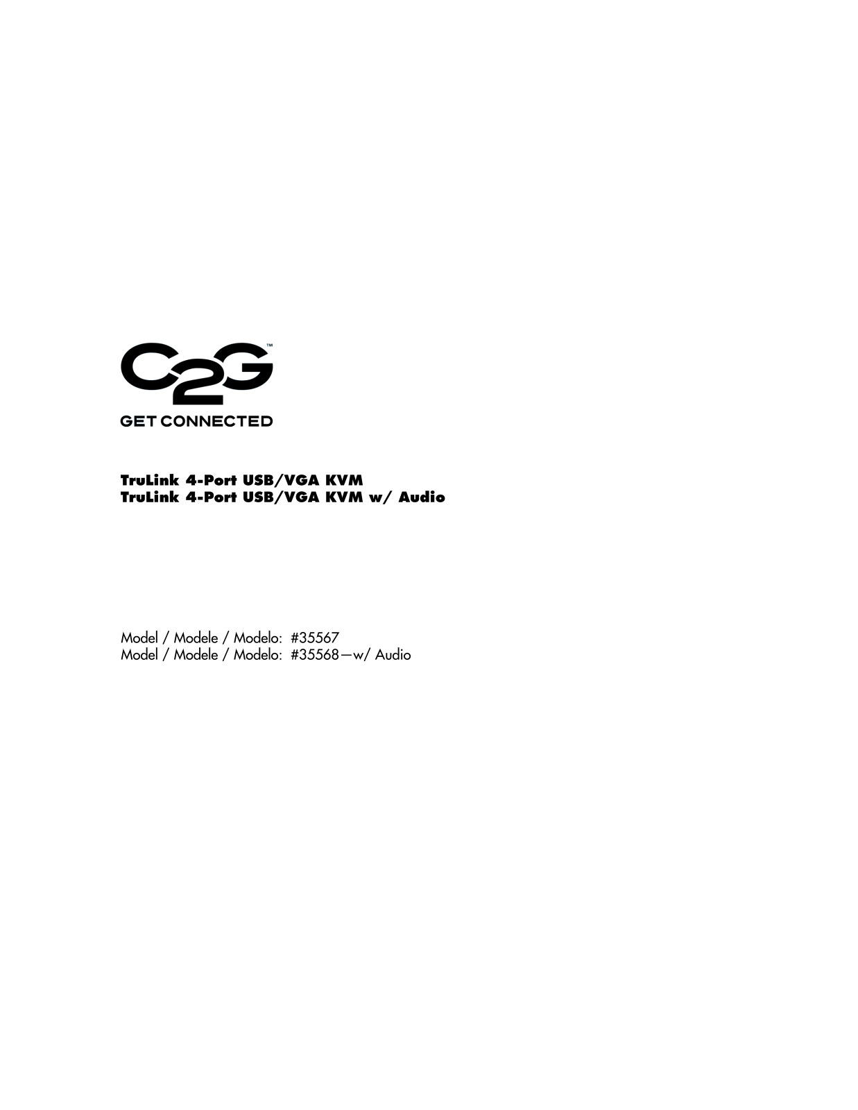 C2G TreLink 35567, TreLink 35568 User Manual