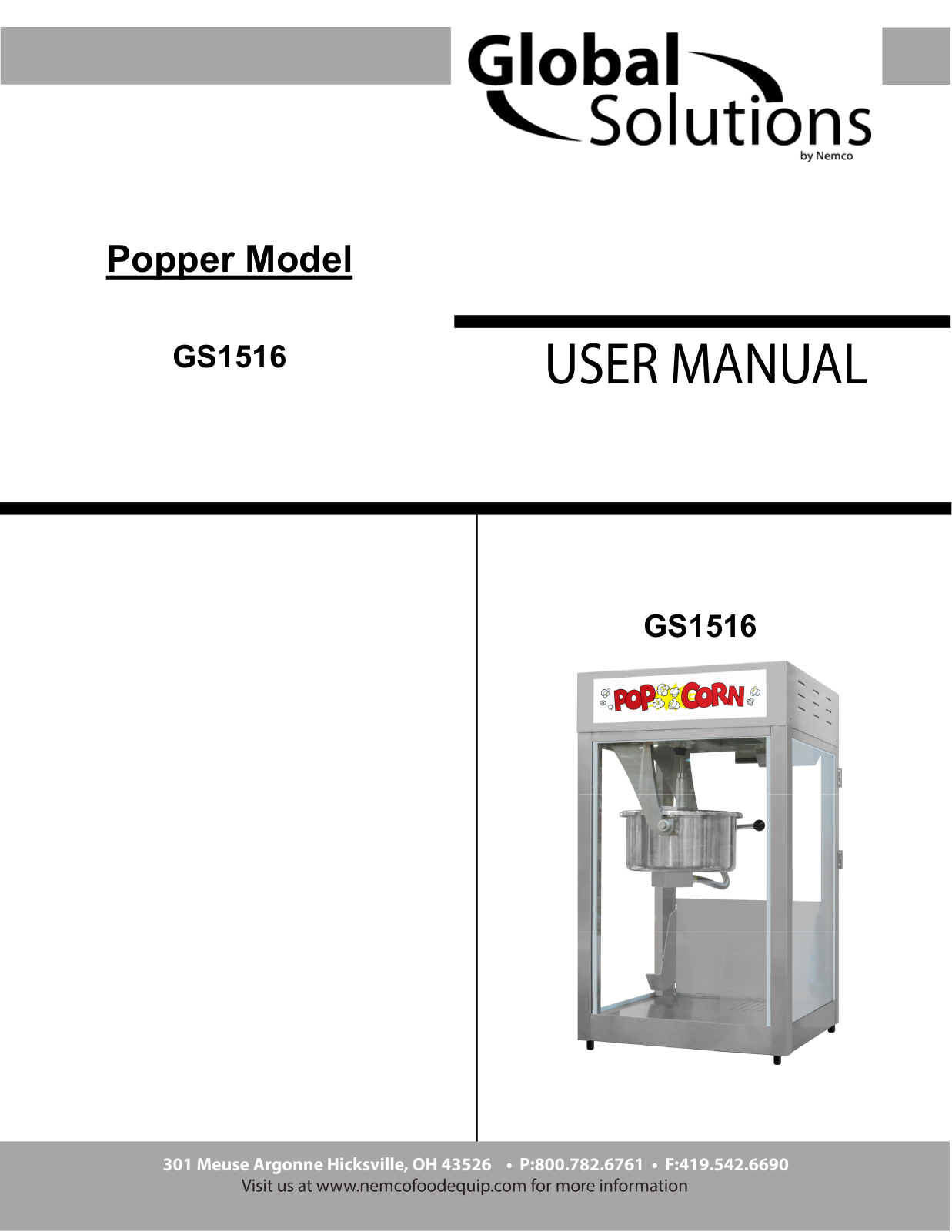 Nemco GS1516 User Manual