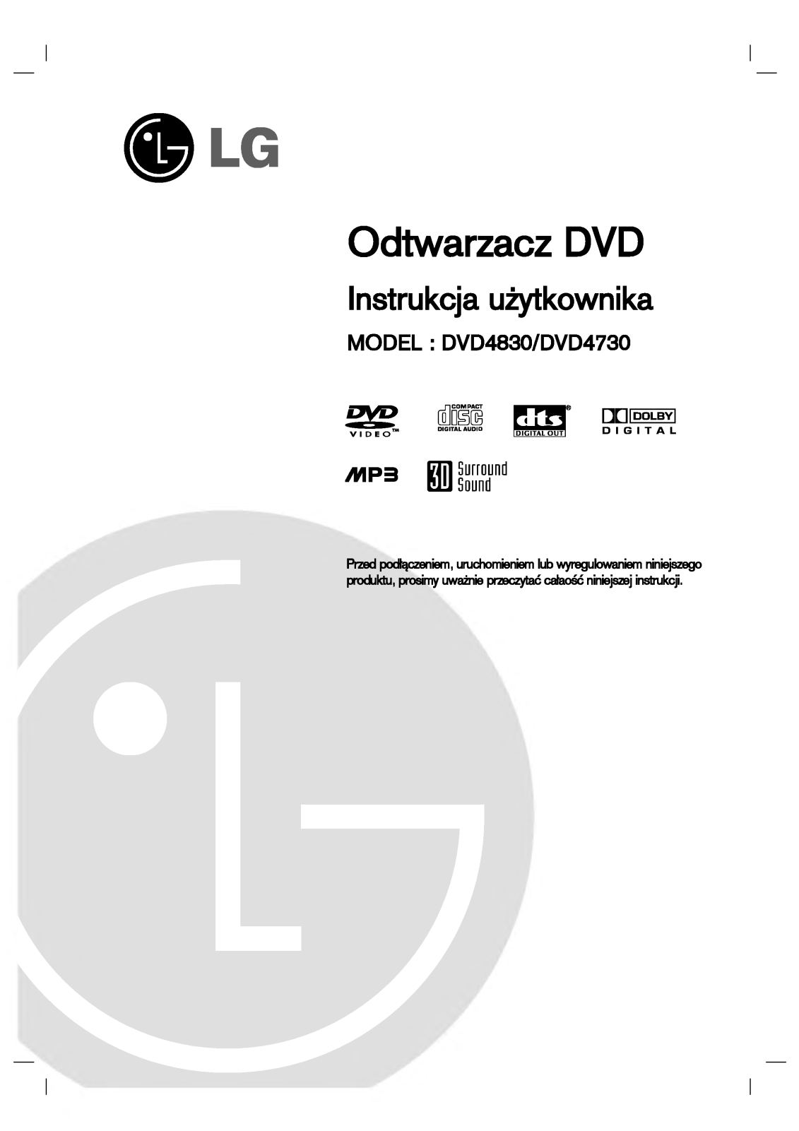 Lg DVD4730 User Manual