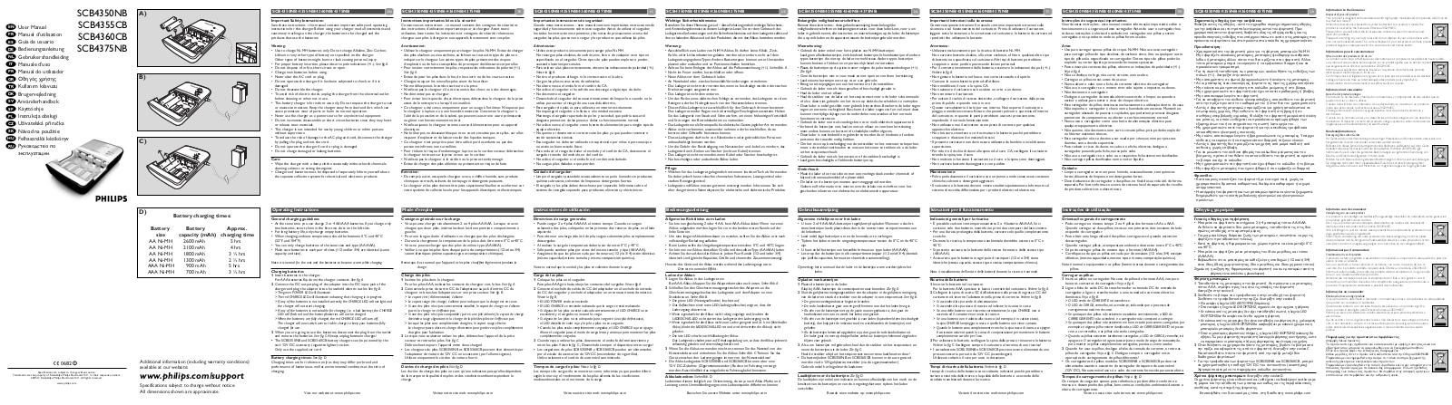 Philips SCB4350NB, SCB4355CB, SCB4360CB, SCB4375NB User Manual