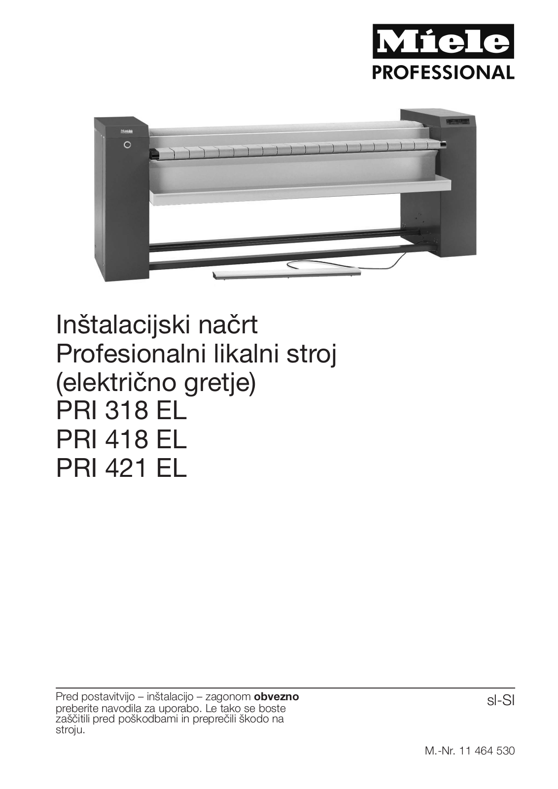 Miele PRI318 EL, PRI418 EL, PRI421 EL Installation plan