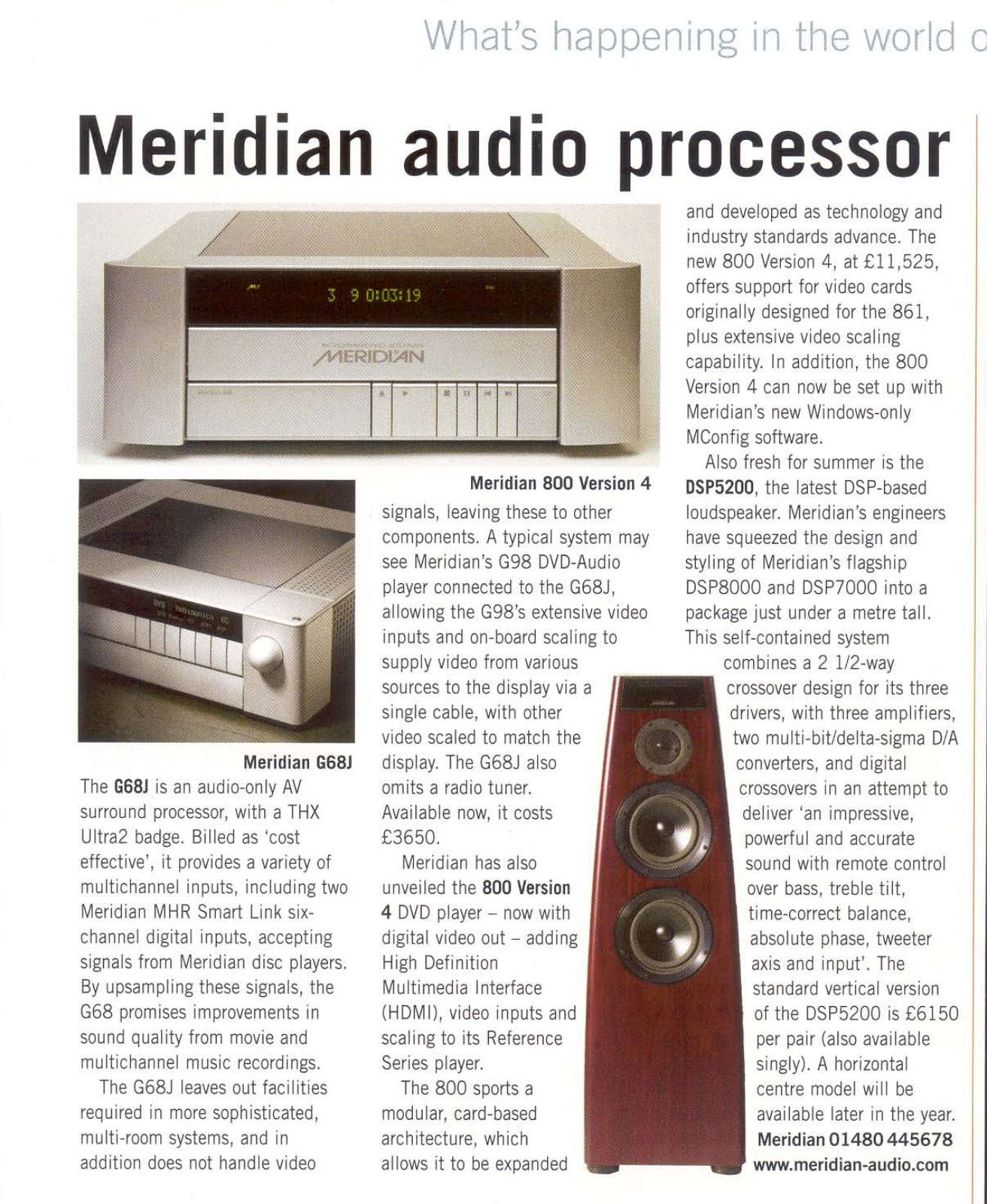 MERIDIAN AUDIO G68J Technical user guide - ManualMachine.com