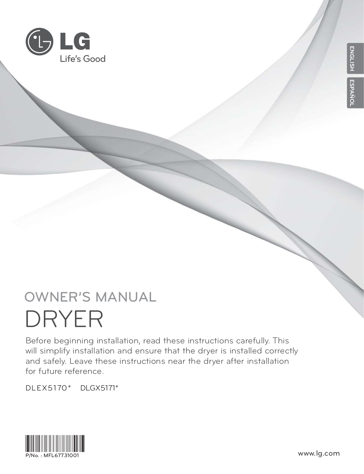 LG DLGX5171V Owner's Manual