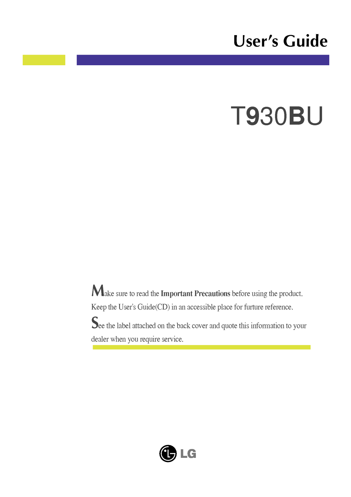 LG T930BUAK User Manual