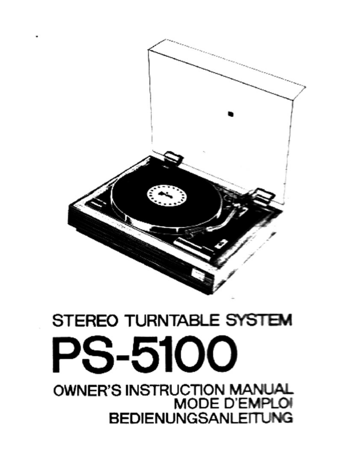 Sony PS-5100 Owners Manual